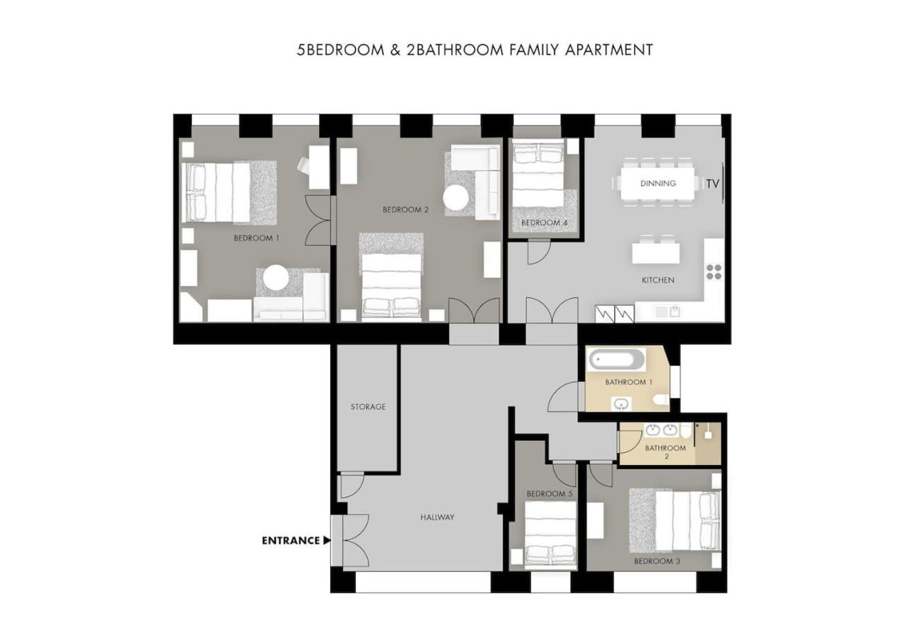 5br 2bath Family 5mins To Wenceslas Square * Prague